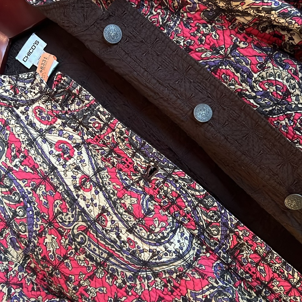 CHICO’S Reversible Paisley Print Jacket - Picture 4 of 17